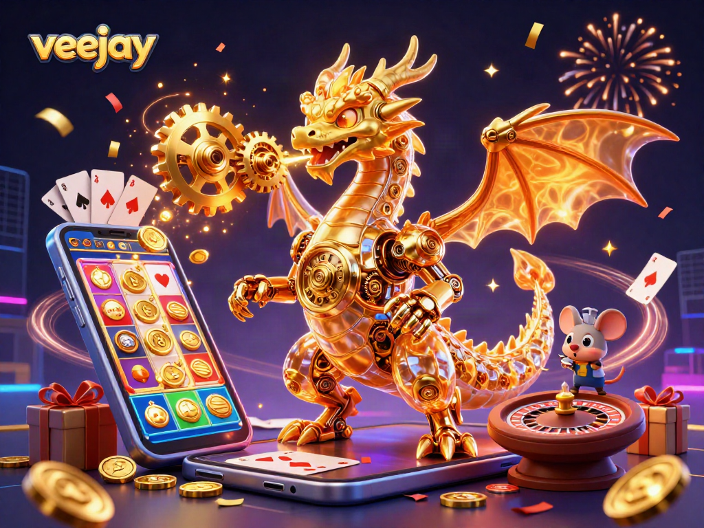 Erleben Sie spannende Spiele mit veejay und dem goldenen Drachen im Casino. Freude und Glück warten!