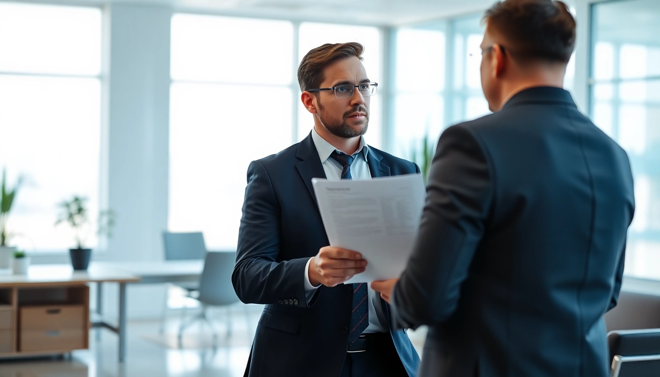 Headhunter Ingenieure führen ein Bewerbungsgespräch in einem modernen Büro.
