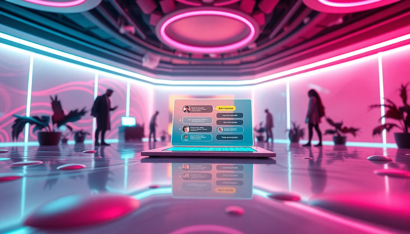 Engaging NSFW chat interface in a futuristic setting, inviting users to explore interactive experiences.