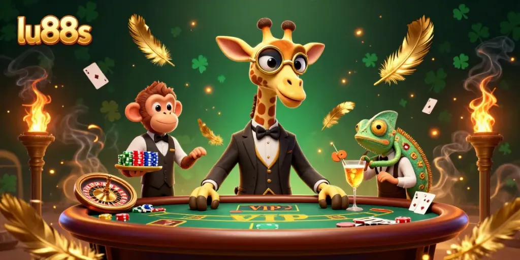 Play poker at lu88s with a giraffe high-roller, monkey valet, and a chameleon bartender.