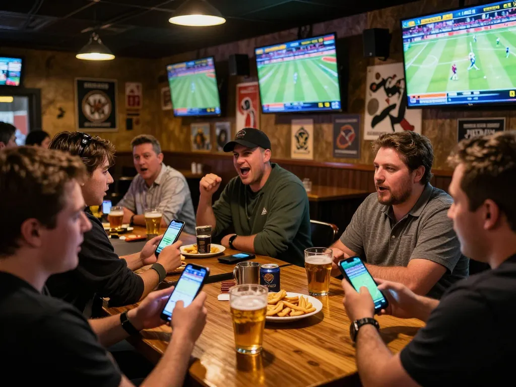 Soi keo nha cai while enjoying live sports betting at a vibrant bar with screens displaying games