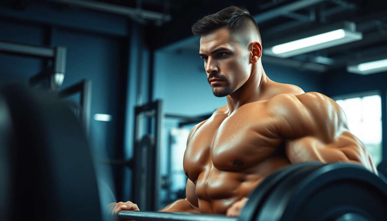 Proviron kaufen: Athlet mit Muskeldefinition beim Training im Fitnessstudio