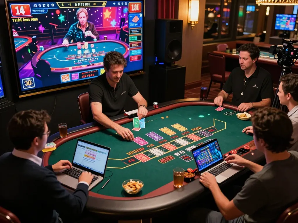 Players engaging in a live dealer game on ee88go, showcasing vibrant casino atmosphere and interactive gameplay.